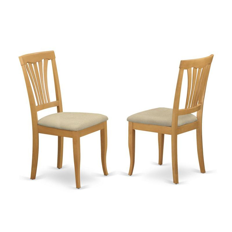 East West Furniture, AVC-OAK-C Avon Chair With Cushion Seat - Oak Finish