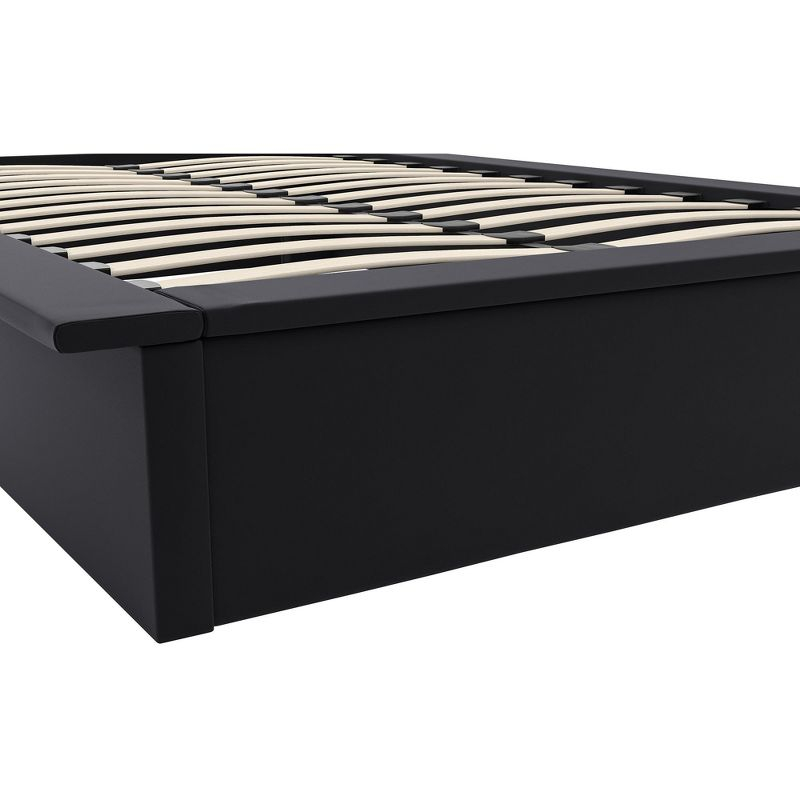 DHP Maven Upholstered Bed, Full, Black Faux Leather