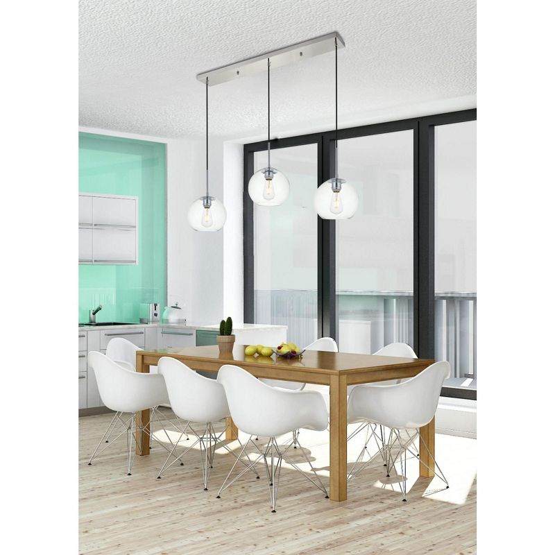 Elegant Lighting Baxter 3 Lights Black Pendant With Clear Glass