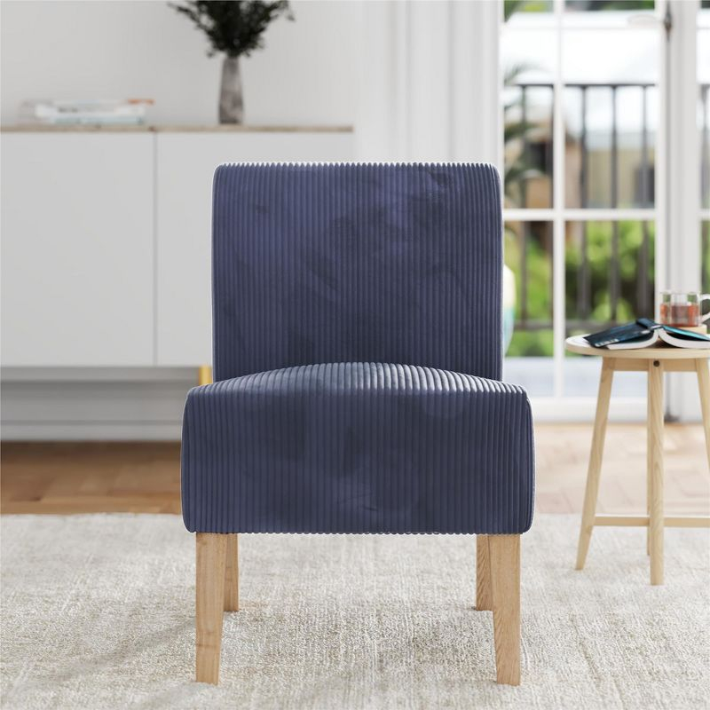 DHP Hazen Armless Upholstered Accent Chair, Navy Corduroy