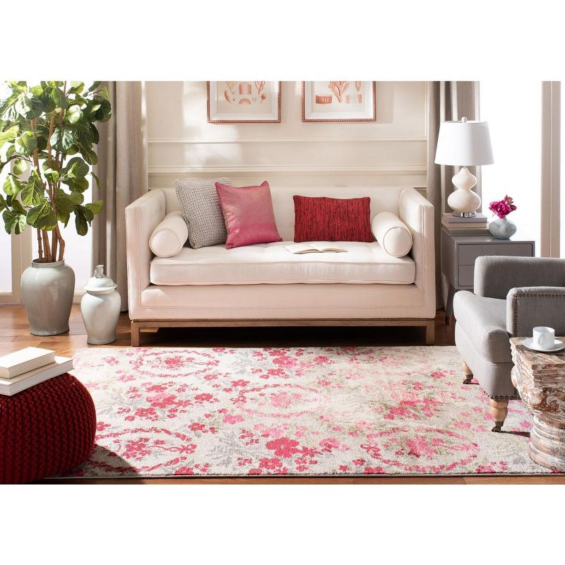 Monaco MNC205 Power Loomed Indoor Area Rug - Ivory/Pink - 6'7"x9'2" - Safavieh.