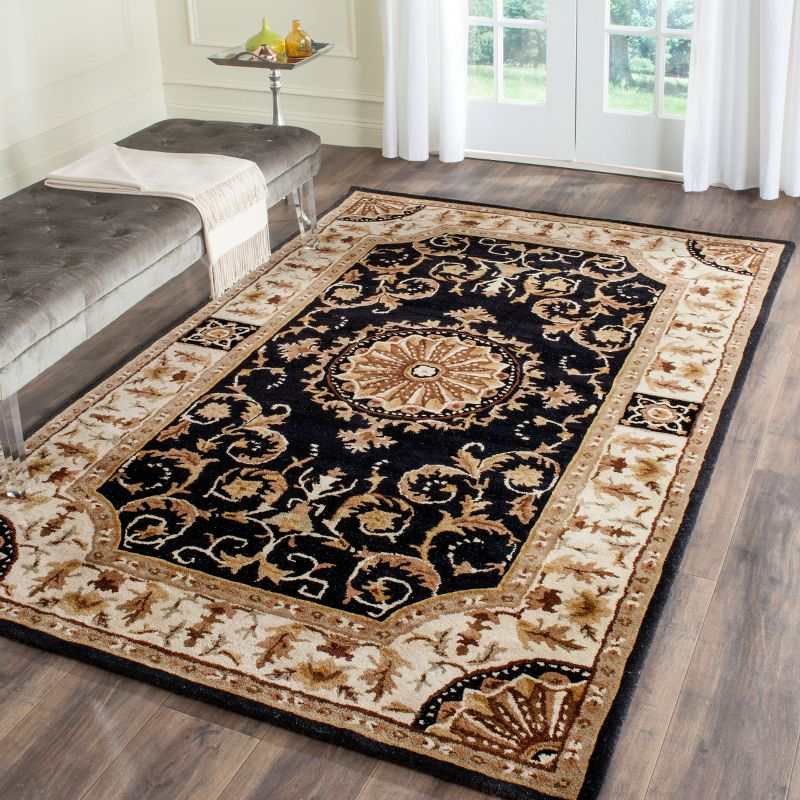 Empire EM459 Hand Tufted Indoor Accent Rug - Black/Ivory - 3'x5' - Safavieh