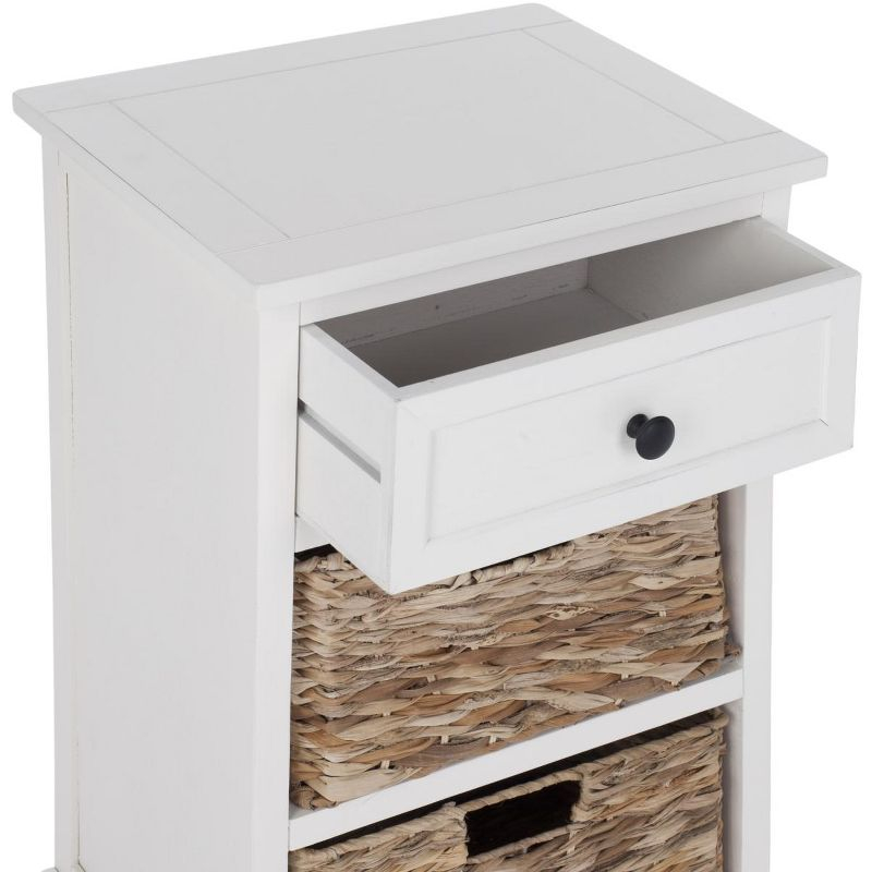 Carrie Side Storage Side Table - AMH5700C - Distressed Cream - Safavieh Couture