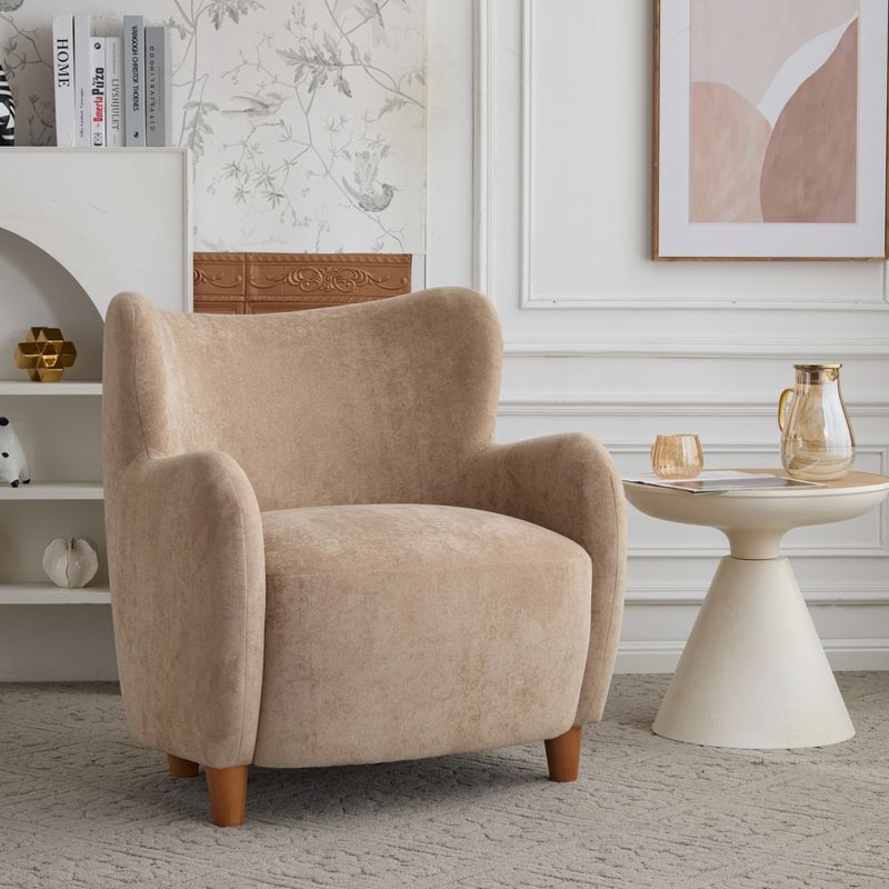 Christopher Knight Home Bacho Cozy Wingback Upholstered Accent Chair, Camel