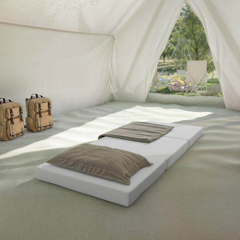 Flash Furniture Cloud Portable Tri-Fold 4" Cooling Memory Foam Cot Mattress in a Box with Removable Washable Cover