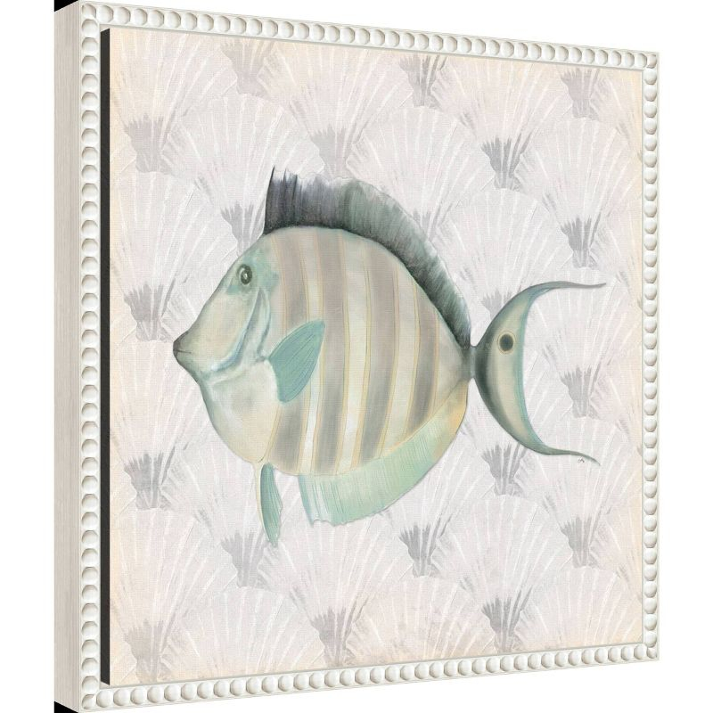 Amanti Art 16"x16" Neutral Vintage Fish I by Elizabeth Medley: Earth Tones, Wall Canvases, Polystyrene Frame