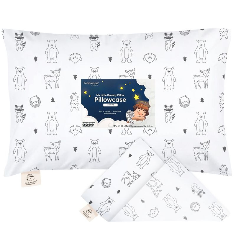 KeaBabies Toddler Pillowcase for 13X18 Pillow, Organic Toddler Pillow Case, Travel Pillow Case Cover (KeaFriends)