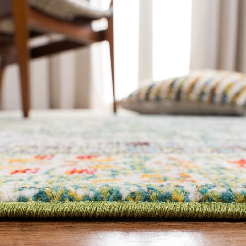 Madison MAD474 Power Loomed Indoor Accent Rug - Green/Turquoise - 3'x3' - Safavieh