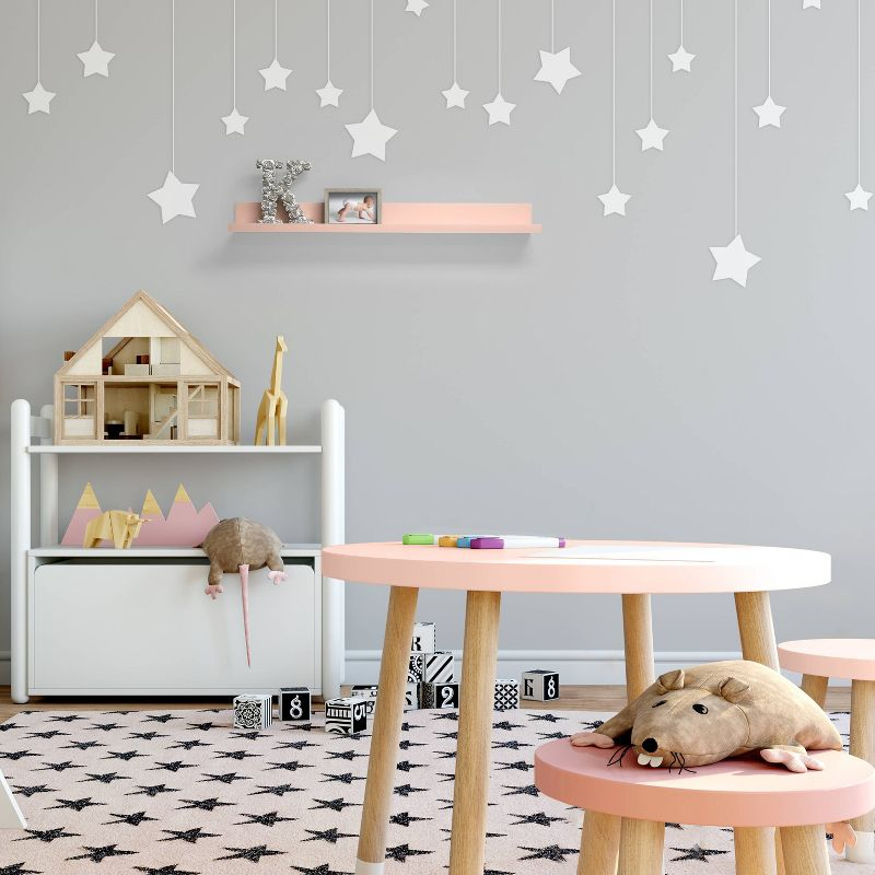 35.4" Picture Ledge Shelf for Kids' Room Pink - InPlace: Decorative Wall Shelf, MDF, Painted, 17 lb Capacity