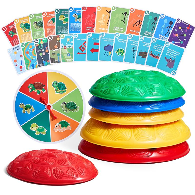 VEVOR Turtle Balance Stepping Stones, 6 PCS, Up to 220 lbs Kids Turtle Jumping Stones Steps Stones, Toys for Children Aged 3 4 5 6 7 8+