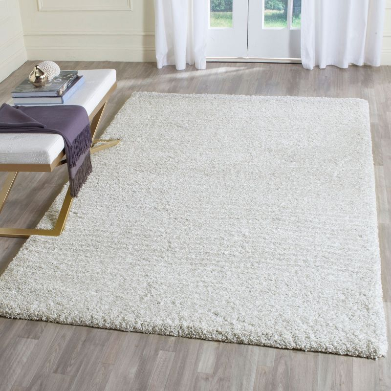 Ultimate Shag SGU211 Hand Tufted Indoor Area Rug - Silver/Ivory - 5'x8' - Safavieh.