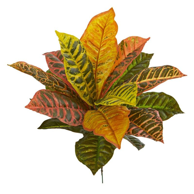 Primrue 17in. Garden Croton Artificial Plant (Real Touch) (Set of 6)