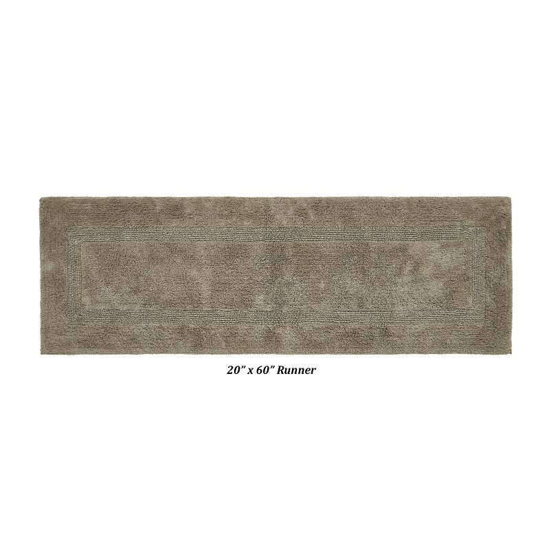 Better Trends Lux 100% Cotton Tufted Solid Reversible Bath Rug 20" x 60" Runner - Beige