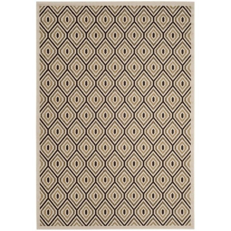 Veranda VER003 Power Loomed Indoor/Outdoor Area Rug - Cream/Chocolate - 6'7"x9'6" - Safavieh.