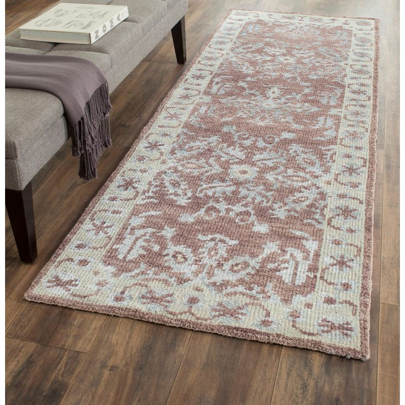 Stone Wash STW216 Hand Knotted Runner Rug - Charcoal - 2'6"x8' - Safavieh.