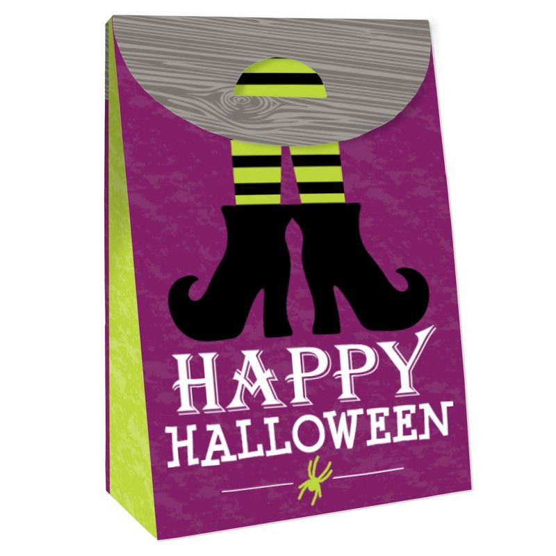 Big Dot of Happiness Happy Halloween - Witch Gift Favor Bags - Party Goodie Boxes - Set of 12