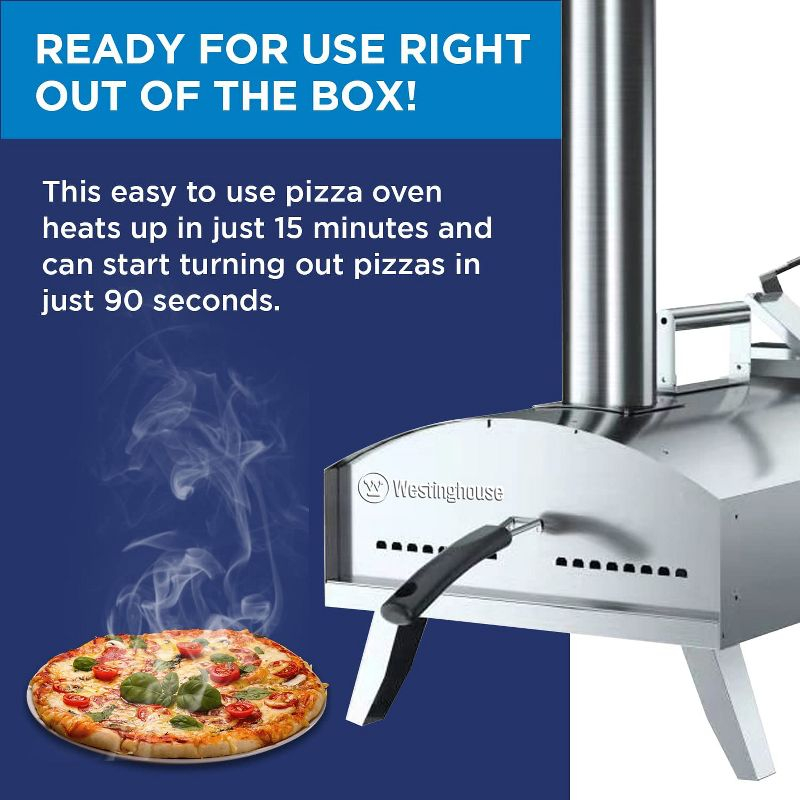 Westinghouse Wood Pellet Artisan Outdoor Pizza Oven -Stainless Steel Portable Pizza Ovens