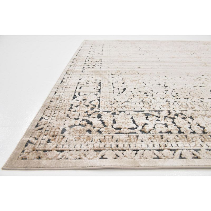 Unique Loom Chateau Collection Area Rug - Jefferson (7' 1" Square Beige/Light Brown)