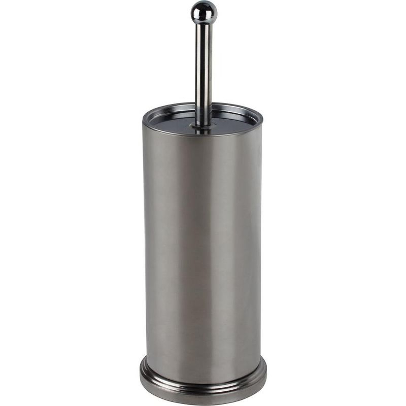 Toilet Brush Set - Toilet Bowl Set in Chrome - Toilet Cleaning with Lid and Holder Bowl - Homeitusa