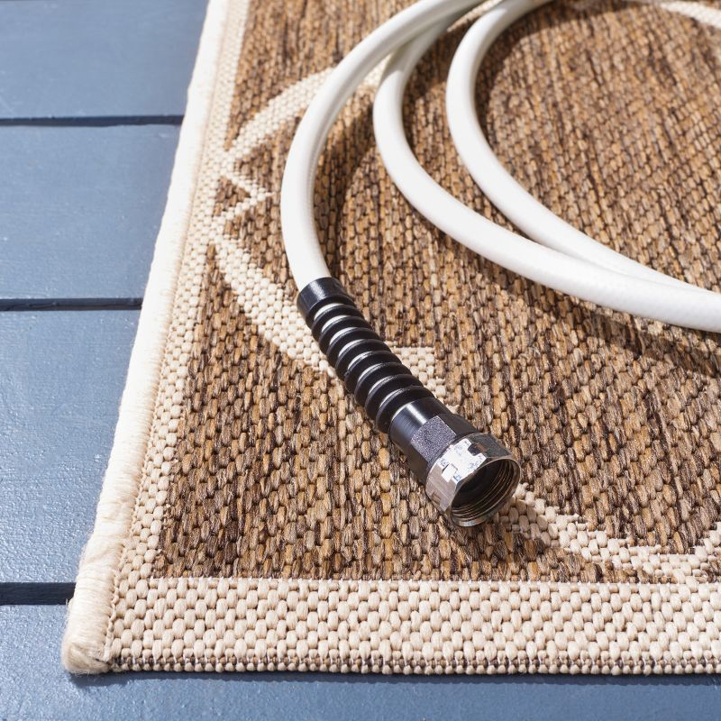 Beach House BHS125 Power Loomed Indoor/Outdoor Area Rug - Beige/Cream - 6'7"x6'7" - Safavieh
