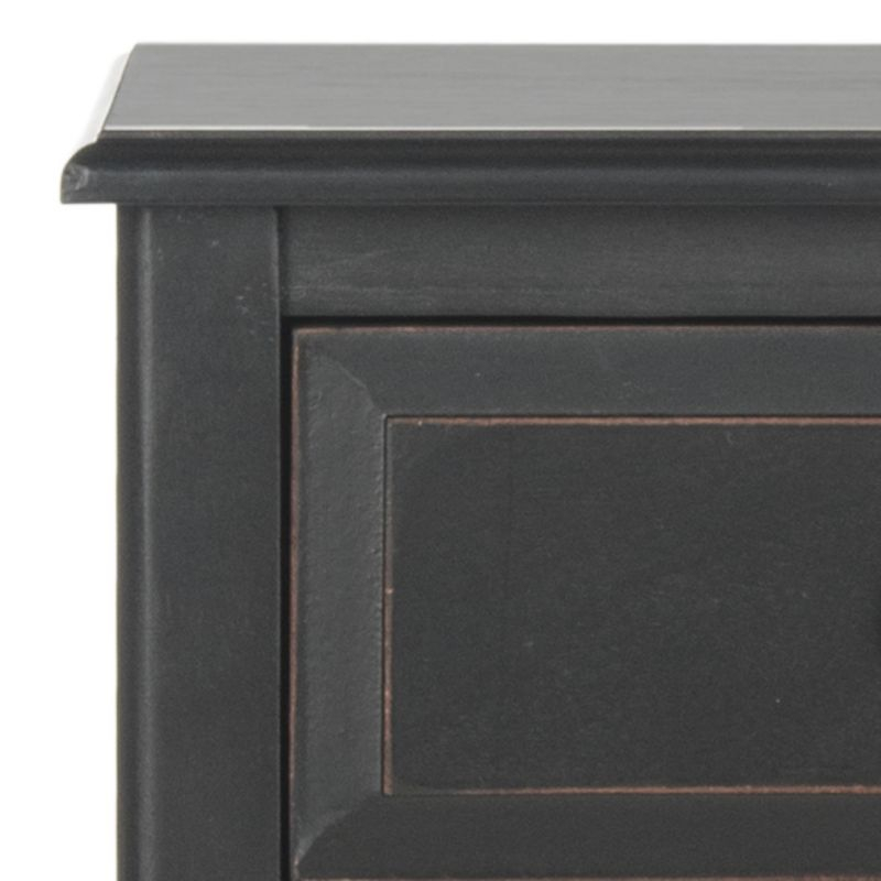 Everly Drawer Side Table - AMH5743A - Distressed Black - Safavieh Couture