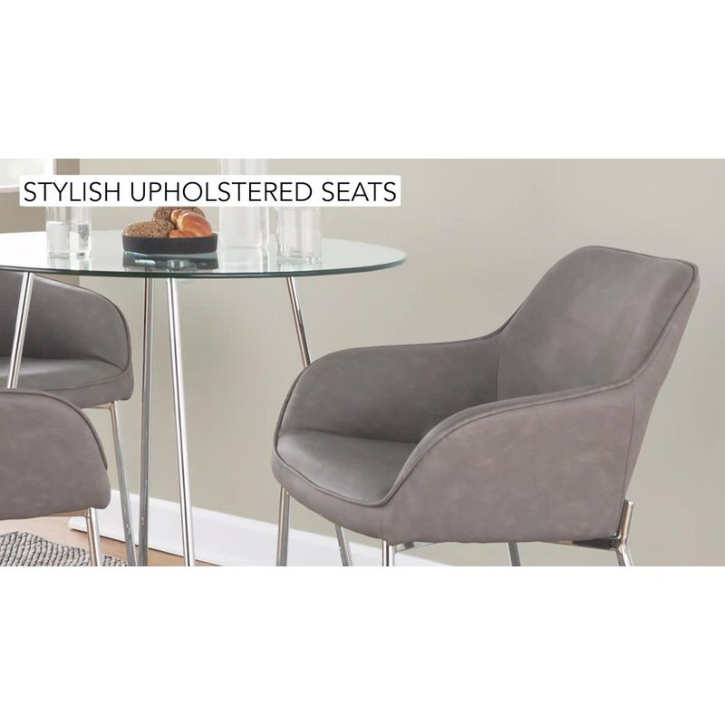 Set of 2 Daniella PU Leather/Steel Dining Chairs Black/Gray - LumiSource