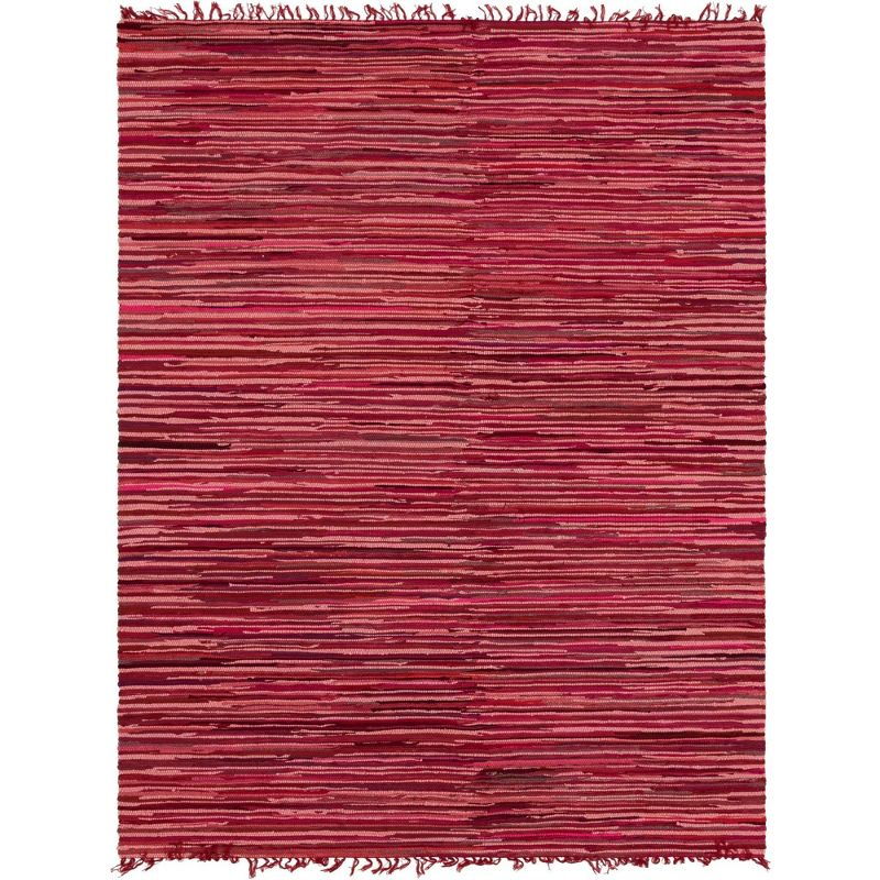 Unique Loom 8' 0 x 10' 0 Striped Chindi Cotton Rectangle Area Rug