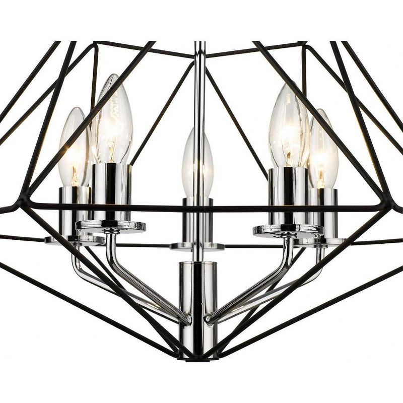Z-Lite Geo 3 - Light Chandelier in  Matte Black/Chrome