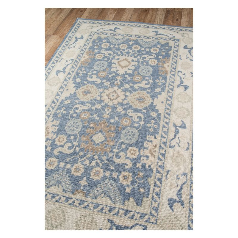 2'x3' Floral Loomed Accent Rug Light Blue - Momeni: Traditional Wool & Nylon Botanical Design, Low Pile, Indoor Use