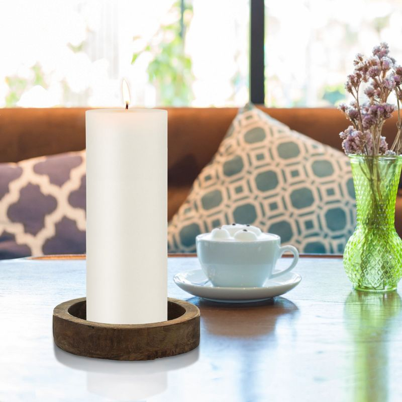 Stonebriar Collection 3"x8" Set of 6pk Unscented Flat Top Smooth Pillar Candle White