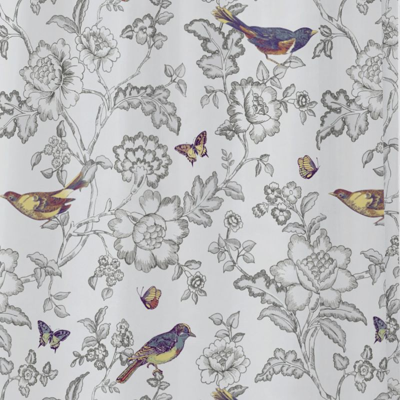 Mockingbird Toile Lined Shower Curtain with Grommets  - Levtex Home