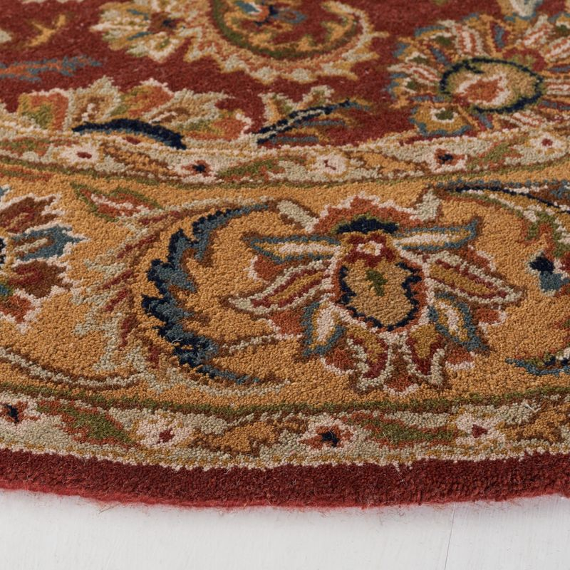 Classic CL758 Hand Tufted Area Rug - Rust/Camel - 5' round - Safavieh.