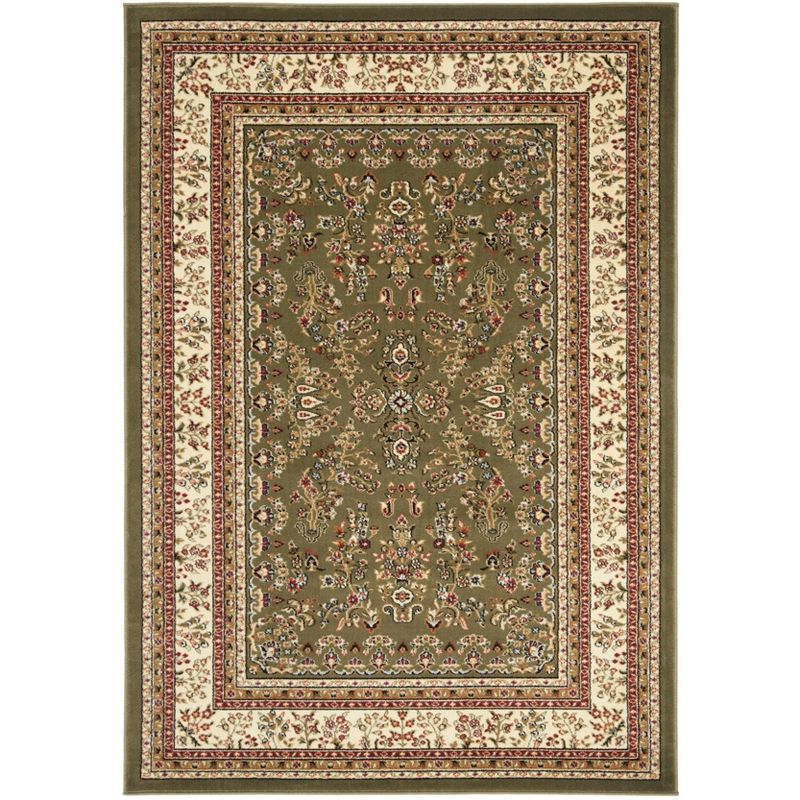 Lyndhurst Sarouk LNH331 Power Loomed Area Rug - Sage/Ivory - 5'3"x7'6" - Safavieh