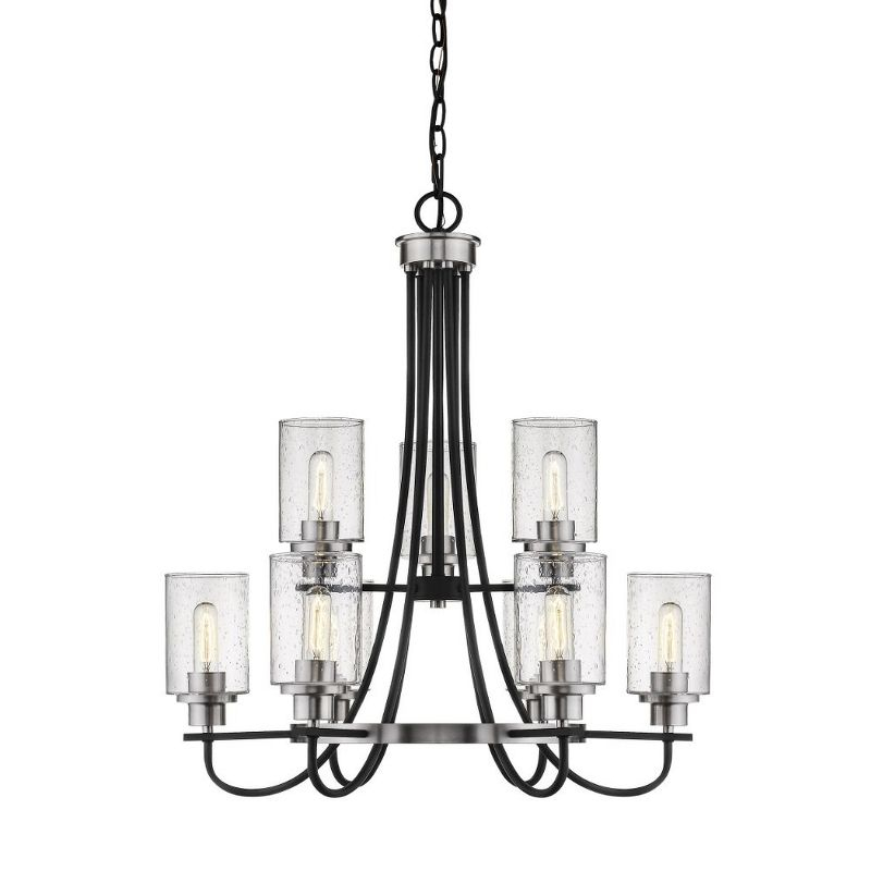 Millennium Lighting Clifton 9 - Light Chandelier in  Matte Black/Brushed Nickel