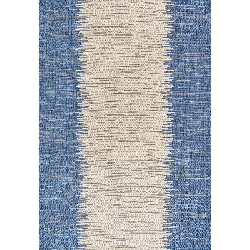 8'x10' Tavira Modern Strie' Indoor/Outdoor Area Rug, Blue/Beige - JONATHAN Y
