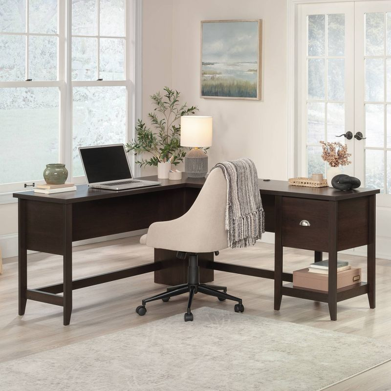 Sauder Summit Station L Desk Cinnamon Cherry