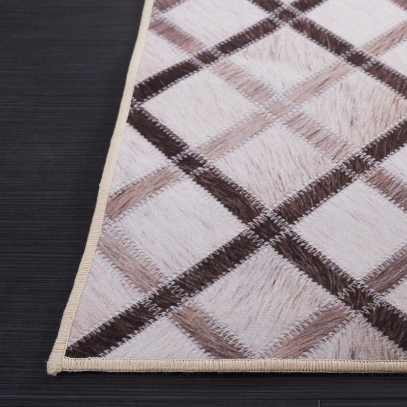 Faux Hide FAH545 Power Loomed Machine Washable Area Rug - Beige/Brown - 6'x9' - Safavieh.