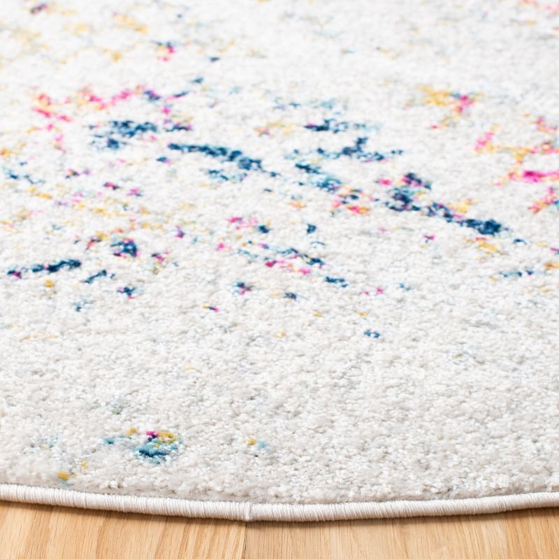 Tulum TUL272 Power Loomed Area Rug - Ivory/Blue - 3' round - Safavieh.