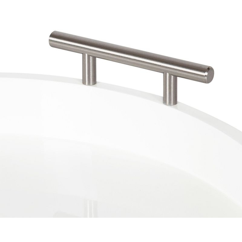 Kate and Laurel Lipton Tray, 15.5" Diameter, White and Silver