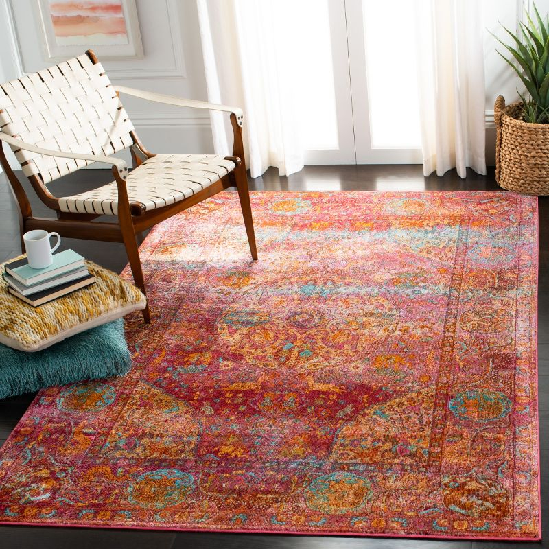 Luxor LUX318 Power Loomed Area Rug - Fuchsia/Gold - 4'x6' - Safavieh