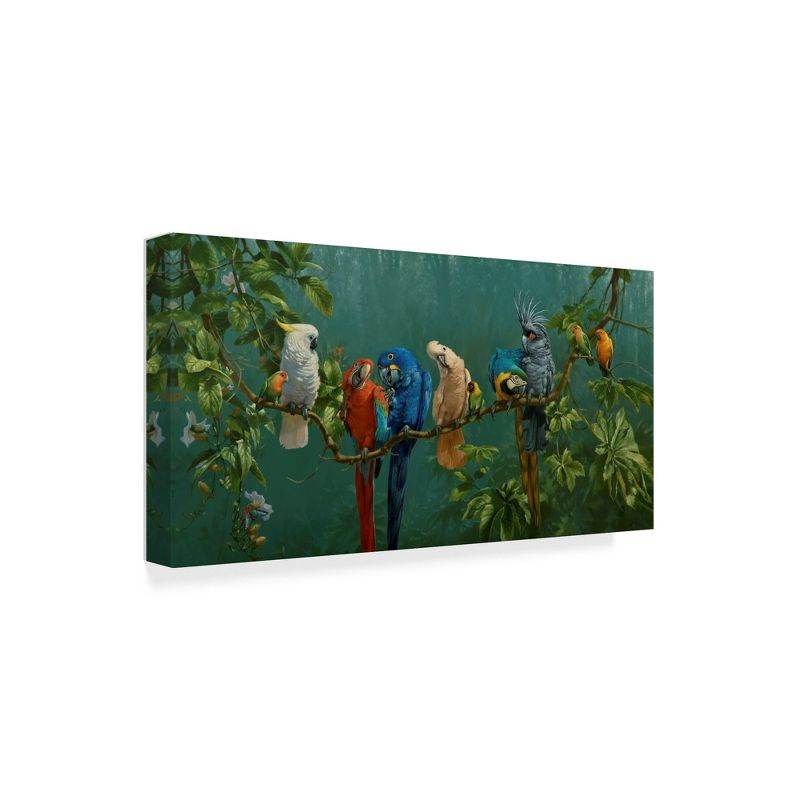 Trademark Fine Art - Michael Jackson 'Perroquets' Canvas Art - 16x32