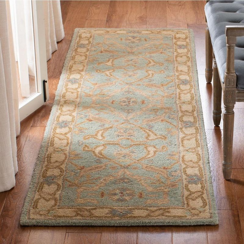 Antiquity AT311 Hand Tufted Runner Rug - Teal/Beige - 2'3"x10' - Safavieh.
