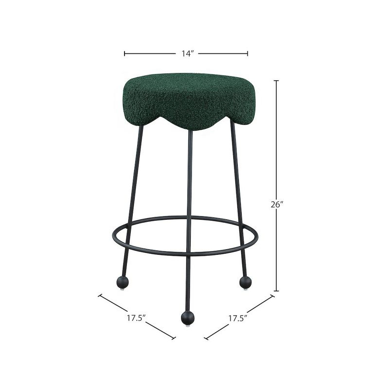 Meridian Furniture,Fleur Green Fabric Counter Stool