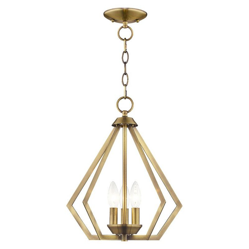 Livex Lighting Prism 3 - Light Chandelier in  Antique Brass
