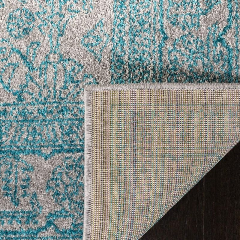 Adirondack ADR108 Power Loomed Area Rug - Light Grey/Teal - 6'x6' - Safavieh.