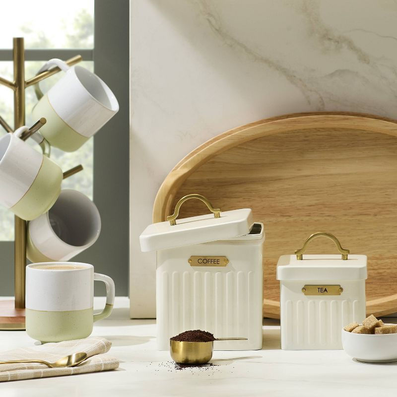Metal Coffee Tin with Scooper Cream/Brass - Hearth & Hand™ with Magnolia