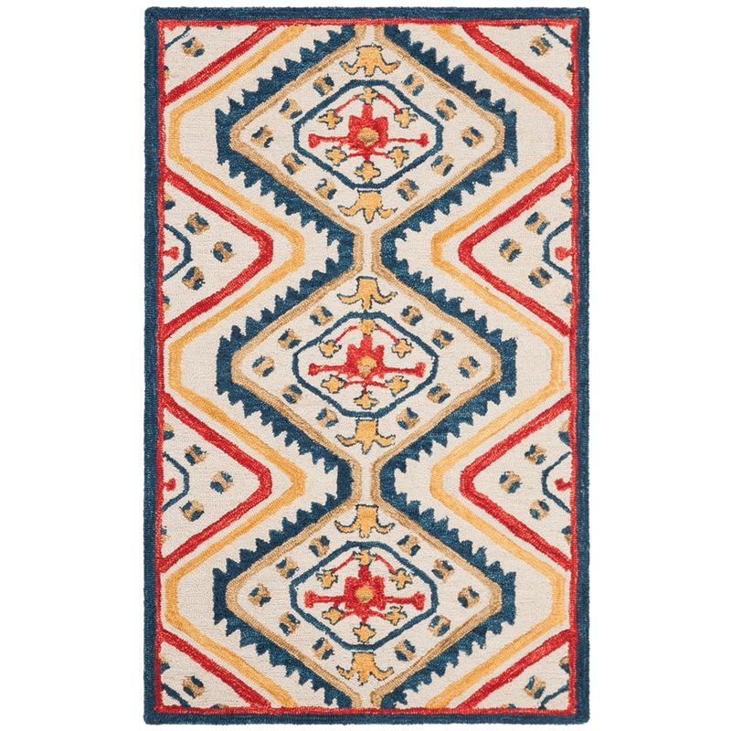 Aspen APN701 Hand Tufted Accent Rug - Ivory/Multi - 2'3"x5' - Safavieh.