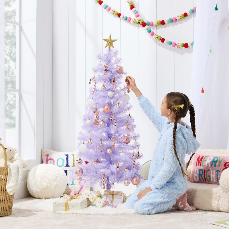 Best Choice Products 4ft Prelit Colored Christmas Tree, Artificial Tree Holiday Decor w/ LED Lights - Lavender
