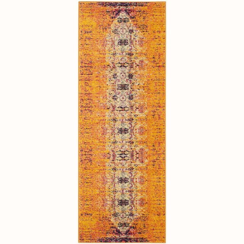 Monaco MNC209 Power Loomed Indoor Runner Rug - Orange/Multi - 2'2"x6' - Safavieh.
