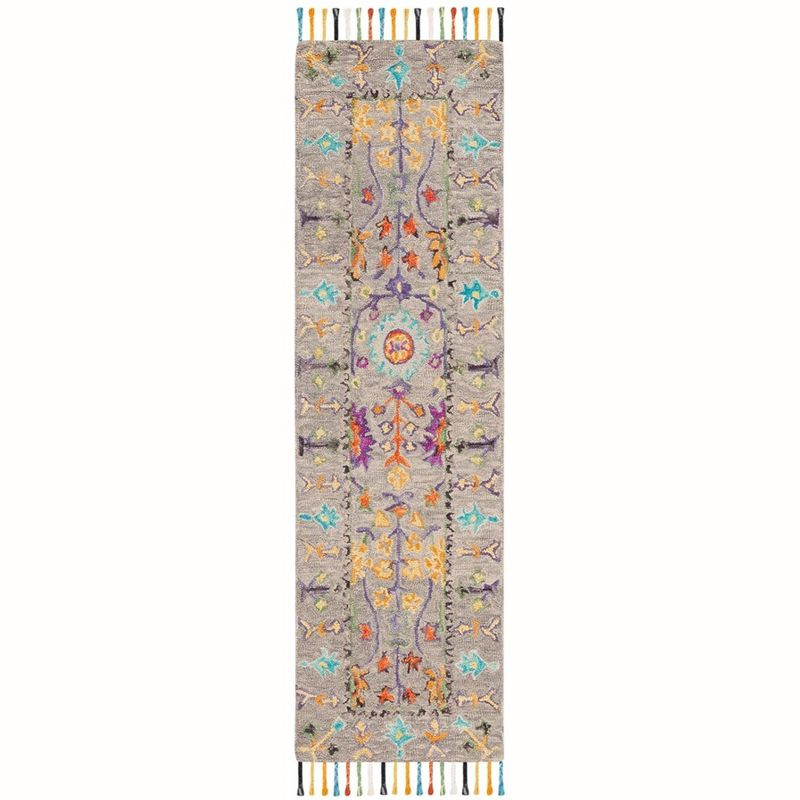 Blossom BLM453 Hand Tufted Indoor Runner Rug - Grey/Multi - 2'3"x8' - Safavieh